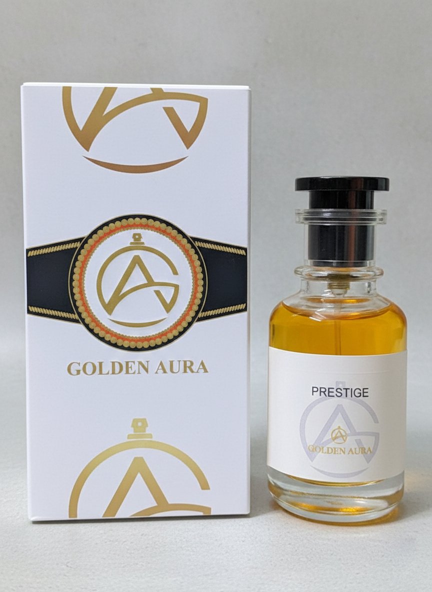 Perfume bottle with elegant packaging