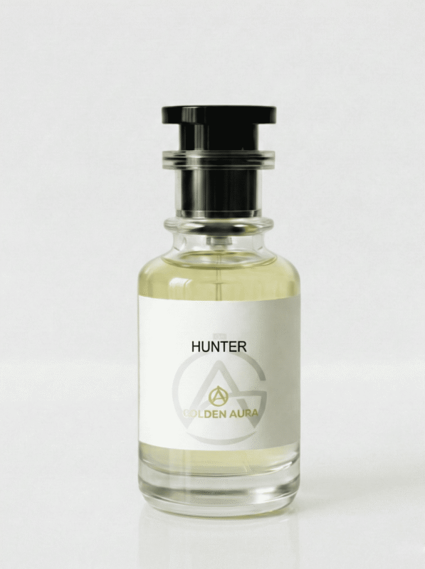 Fragrance bottle labeled 'HUNTER'