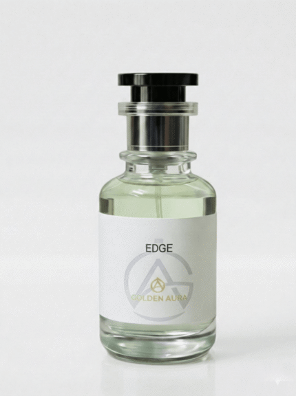 Elegant perfume bottle with label